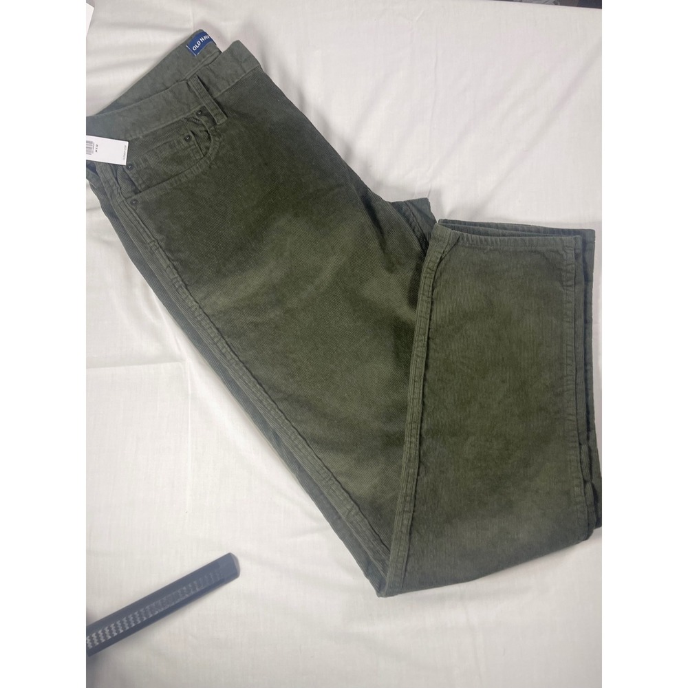 Old Navy Men's 34x32 Slim Corduroy Pants Dark Olive Green Built-In Flex NWT